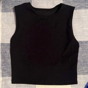 joah brown suede crop top